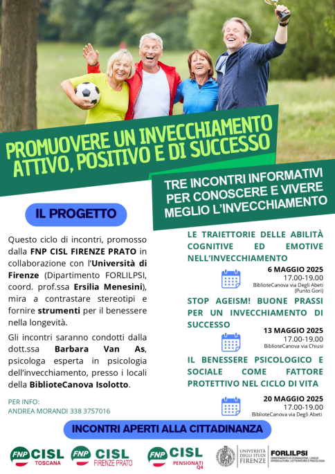 PROMUOVERE UN'INVECCHIAMENTO ATTIVO, POSITIVO E DI SUCCESSO